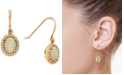 EFFY Collection EFFY&reg; Opal (7/8 ct. t.w.) & Diamond (1/6 ct. t.w.) Halo Drop Earrings in 14k Gold